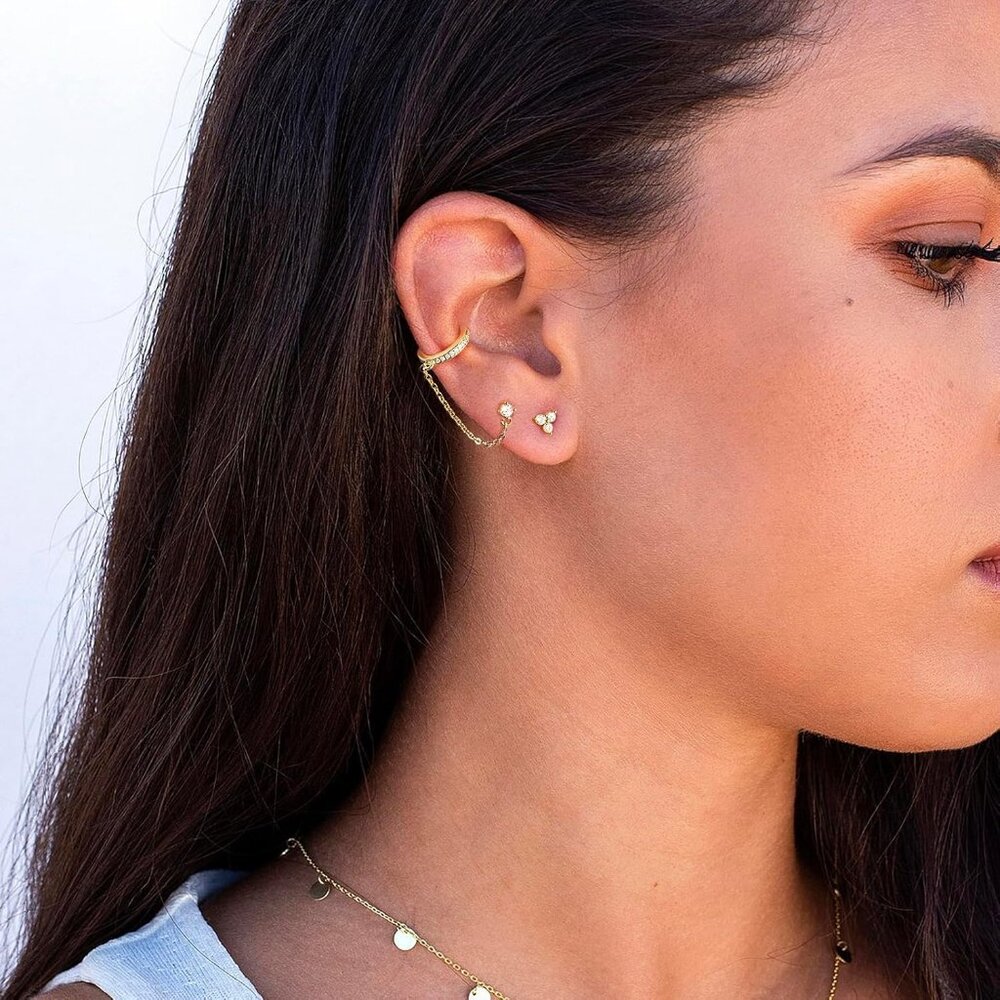 Trendy Gold Earring Stack Set - Hypoallergenic Cz… - image 2